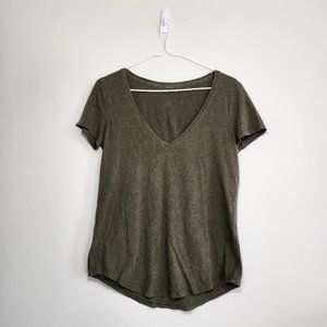 Lululemon Athletica Breathable Love Tee Low V-Neck Short Sleeve In Olive Green